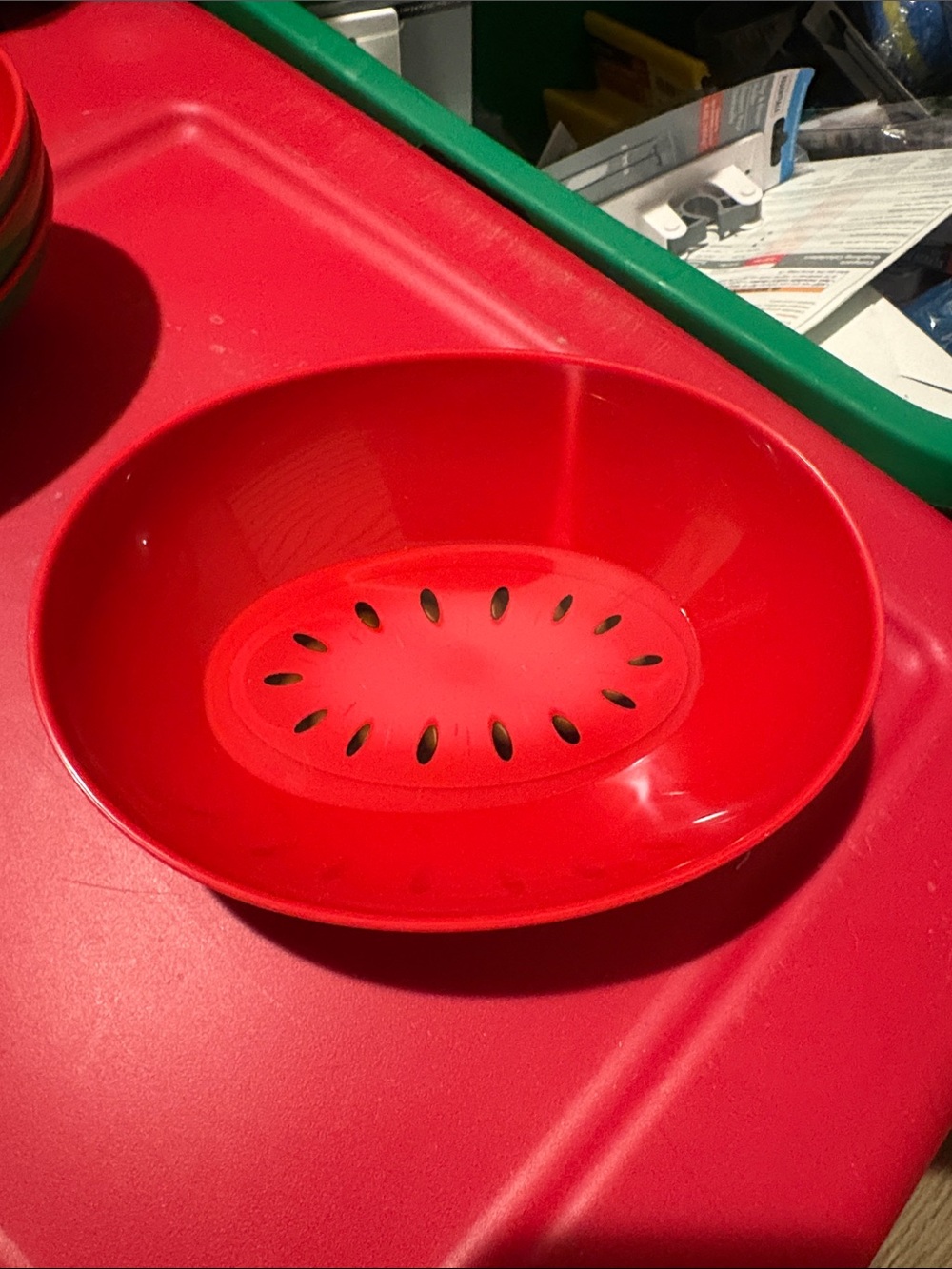 Kids Red Watermelon Bath Soap Dish - Unbranded